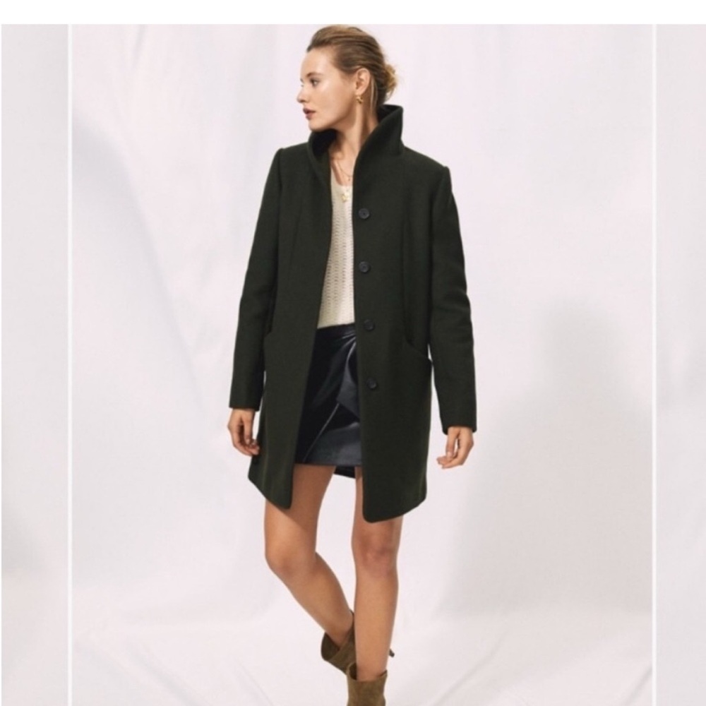 Wilfred Aritzia Cocoon coat in dark forest green wool cashmere size large